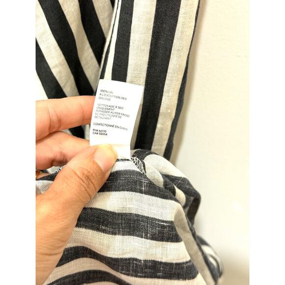 Zimmermann Honour Sleeveless Linen Chevron Maxi Dress Black White Size 0 / XS - Picture 5 of 5